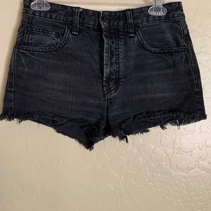 black denim shorts